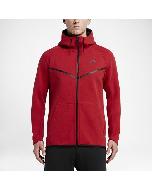 Nike red tech fleece jacket hot sale